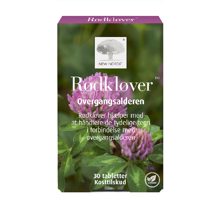 di_webpackshot_rødkløver_dk New Nordic Rødkløver™, kosttilskud med rødkløver, hjælper med at håndtere typiske tegn på overgangsalderen.