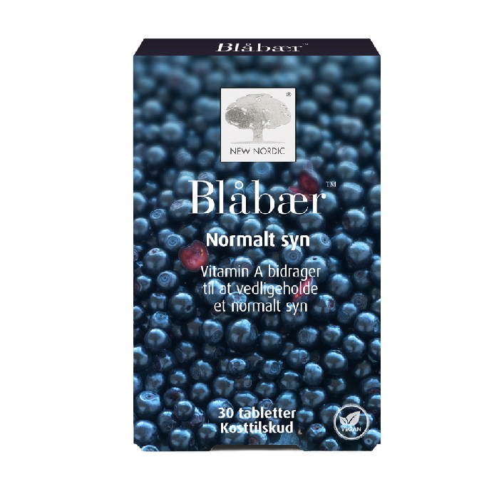 di_webpackshot_blaabaerpillen_30_dk_ny New Nordic Blåbær™ med A-vitamin bidrager til at opretholde et normalt syn.